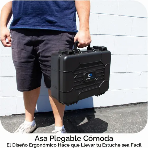 Vista 5 de CASEMATIX Funda de viaje para proyector de carcasa rígida compatible con proyectores Epson VS250 SVGA, VS350 XGA, VS355 WXGA con cable HDMI