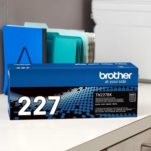Vista 3 de Brother Genuino TN227, TN227BK, Cartucho de Tóner de Alto Rendimiento, Tóner Negro de Repuesto, Rendimiento de Página de Hasta 3,000 Páginas