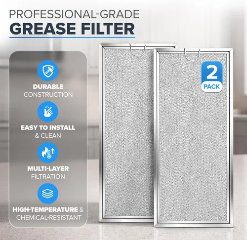 Vista 2 de Filtro de grasa para microondas compatible con microondas Whirlpool y GE, paquete de 2 unidades de aproximadamente 13 x 6 pulgadas