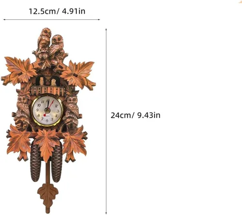 Vista 7 de HOMSFOU - Reloj de pared de péndulo de cuco para dormitorio, sala de estar y oficina, decorativo, colgante para el hogar, reloj D Cor 9.56 x 4.92 x
