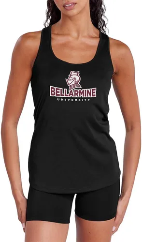 Vista 397 de Camiseta deportiva sin mangas oficial de NCAA Collegiate para mujer, con espalda cruzada, colección con logotipo primario