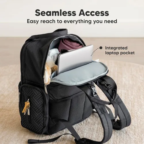 Vista 4 de Mochila de Pañales KeaBabies para Niñas, Niños - Bolso para Bebés de Mamá y Papá con Cambiador de Pañales para Recién Nacidos, Pequeños, 2 Niños