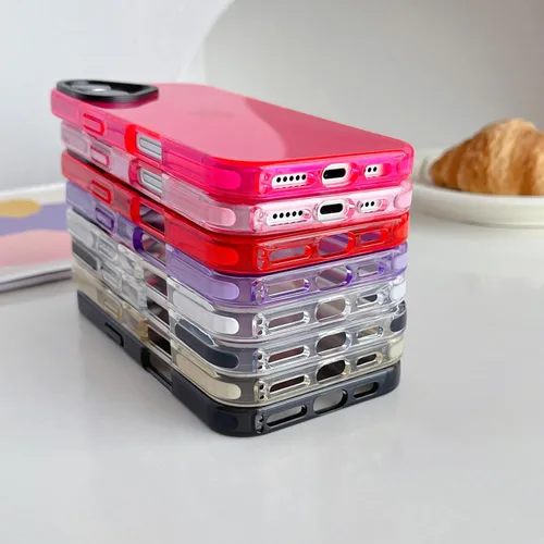 Vista 4 de FABSPARK Para iPhone 16,Neon Clear Bumper Case,Negro