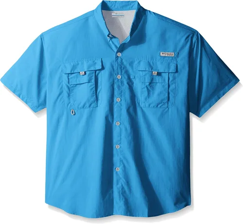 Vista 41 de Columbia - Camisa de pesca Bahama II, línea PFG, con factor de protección ultravioleta (FPU) 30, de manga corta, para hombre. azul (Vivid Blue)
