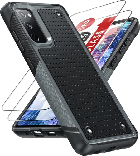 Vista 12 de LeYi Funda para Galaxy S21 FE-5G: Funda Samsung S21 FE con protector de pantalla, doble capa protectora de policarbonato duro y TPU suave Android