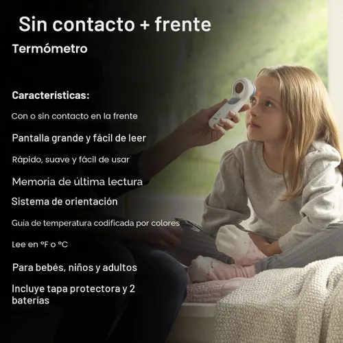 Vista 5 de Braun - Termómetro sin contacto y de frente - Termómetro sin contacto para adultos, bebés, niños pequeños y niños, orientación de fiebre codificada