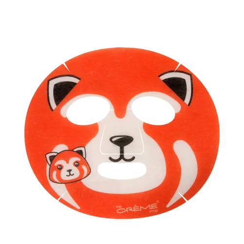 Vista 2 de The Crème Shop Mascarilla facial con panda rojo animado Be Smooth, Skin! Máscara facial de retinol, máscara de hoja de belleza K, paquete de 3