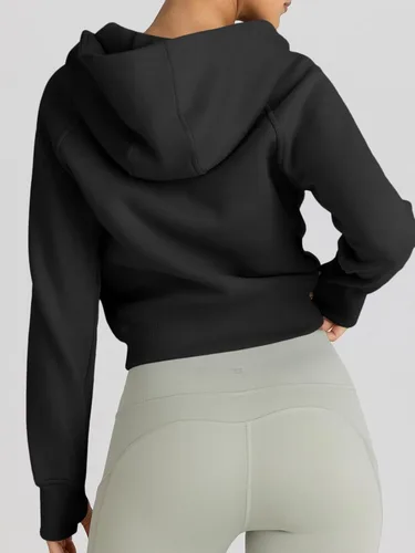 Vista 5 de Trendy Queen Sudaderas con capucha y cremallera para mujer, chaquetas de vellón, trajes de otoño, casuales, con capucha, Y2K, ropa de invierno 2024
