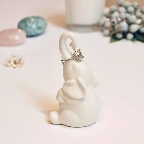 Vista 8 de LZBALUYO Soporte para anillos de elefante y perro, cactus para joyería, organizador de anillos, regalos para mujeres, mamá, día de la madre