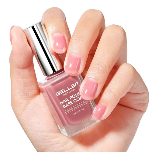 Vista 16 de GELLEN Esmalte de uñas transparente para capa final, esmalte de uñas brillante y regular, fórmula de calcio fortalece las uñas, secado rápido al