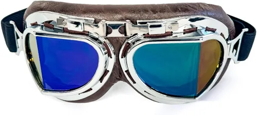 Vista 18 de CRG Sports Gafas de motocicleta estilo aviador, piloto, crucero, scooter, gafas de motocross para hombre, mujer, adulto