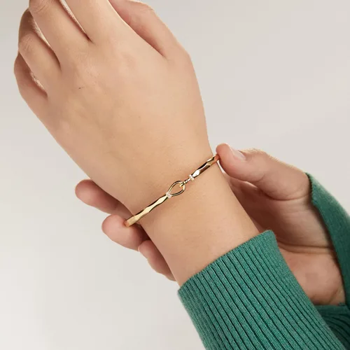 Vista 2 de Alex and Ani Pulsera de tensión de gancho facetado Dorado brillante