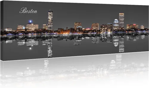 Vista 82 de 3 paneles de Atlanta Skyline vista de la ciudad en blanco y negro, imágenes panorámicas de edificio de ciudad, decoración de pared para sala