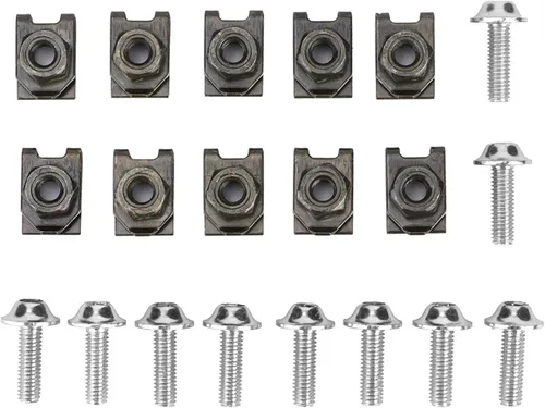 Vista 9 de Tornillos de carenado de motocicleta, 10 tornillos de cuerpo M5, kit de tornillos de cierre de velocidad de husillo, repuesto de tuerca para pernos