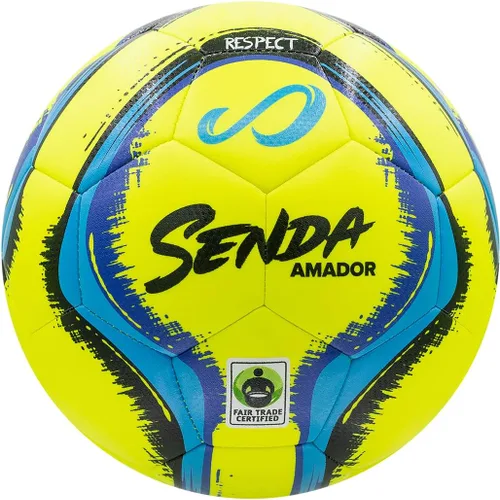 Vista 4 de Senda Amador Bola de Fútbol de Entrenamiento, Certificado de Comercio Justo Amarillo y azul