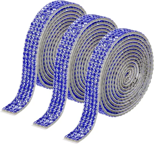 Vista 48 de MECCANIXITY 3 rollos de cinta de diamantes de imitación autoadhesiva de 3 yardas y 0.315 in para proyectos de artes y manualidades, pasteles de Beige