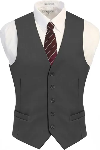 Vista 2 de Gioberti Chaleco de traje formal para hombre para negocios o vestido casual