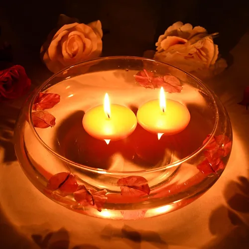 Vista 6 de Zest Candle Velas flotantes de 24 piezas, 2.25 pulgadas, naranja