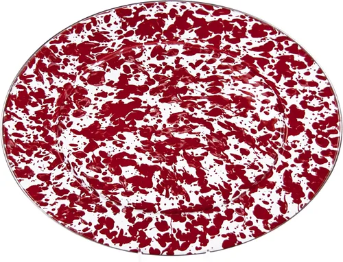 Vista 3 de Golden Rabbit Enamelware Oval Platter, 12 x 16in, Americana