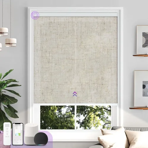 Vista 31 de Astomi - Persianas enrollables motorizadas para ventanas, persianas 100 % opacas para oscurecer la habitación, persianas inteligentes sin cordón
