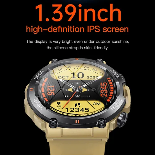 Vista 9 de Diyeeni K56 pro - Relojes inteligentes para exteriores para hombres, reloj de fitness HD de 1.39 pulgadas, monitor de sueño de frecuencia cardíaca