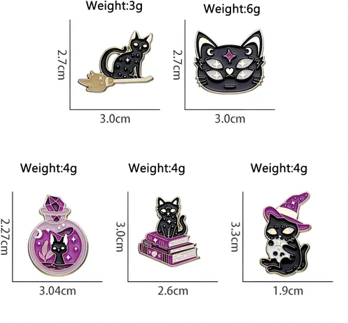 Vista 2 de Creative Cat Themes - Juego de pines esmaltados con diseño de gatos, broche para mochila, bolsa, sombrero, regalos para los amantes de los gatos