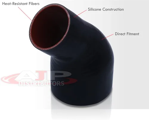 Vista 3 de AJP Distributors 2.25" a 2" / 57.15mm a 2.000 in - 45 grados reductor de ángulo de codo de 3 capas manguera acoplador de silicona, conector