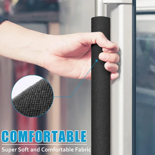 Vista 5 de Juego de 6 fundas para manijas de puerta de refrigerador, recortables, lavables, fundas para manijas de electrodomésticos, protector de manija