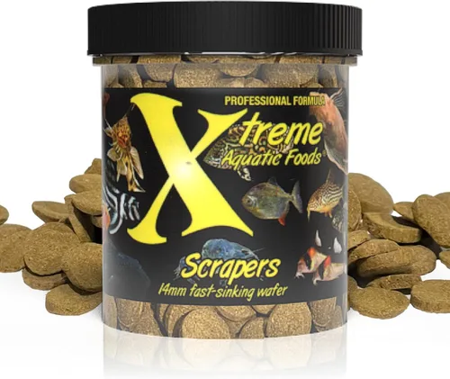 Vista 10 de Xtreme Scrapers Wafers - Alimento para peces de alta calidad de 0.551 in de rápida absorción – Rico en nutrientes y celulosa, ideal para comederos
