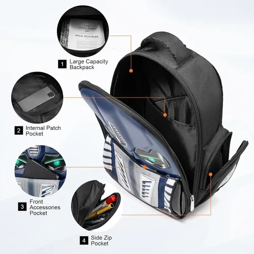 Vista 3 de Dilunar Mochila infantil para la escuela, niños y niñas Bolsa de jardín de infantes para niños pequeños, Azul, Fresco