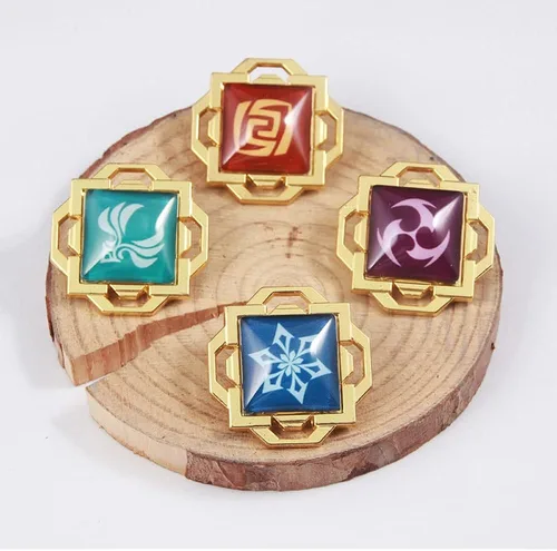 Vista 3 de Genshin Impact Vision Broche luminoso Ojo de Dios - Accesorios para proyectos de juego para mujer, Metal, Sin gemas.