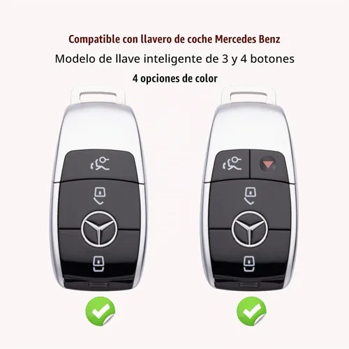 Vista 2 de Compatible con funda para llavero Mercedes Benz, accesorios azules