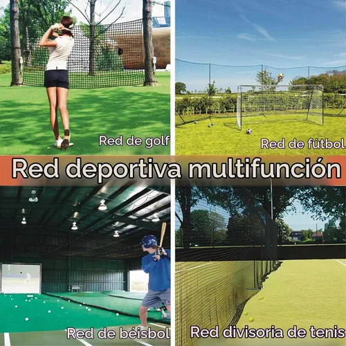 Vista 2 de Red de práctica de golf, red de golf de nailon resistente, red de golf para interiores y exteriores con kit de alambre para colgar, redes de golf