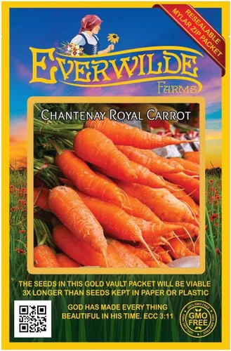 Vista 4 de Everwilde Farms - Semillas de zanahoria real Chantenay de 1 onza - Gold Vault