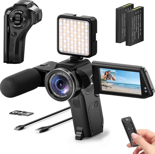 Vista 8 de Yatao Videocámara digital UHD 2K, cámara de vlogging de 48MP para YouTube con modo de cámara web - Zoom digital 16X, pantalla de rotación de 2.4