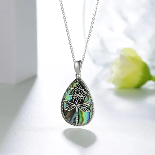 Vista 4 de DragonflyButterfly Necklaces for Women 925 Sterling Silver Lotus Snake Cross Faith Pendant Necklace Boho Jewelry Gifts for Women Girls
