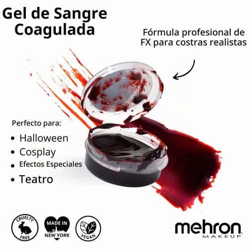 Vista 3 de Mehron maquillaje de sangre en Gel para efectos especiales halloween películas- .5 oz