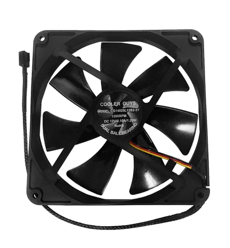 Vista 8 de Coolerguys Rodamiento de bolas 12v 3pin ventilador (alta velocidad, 3.150x0.984 in)
