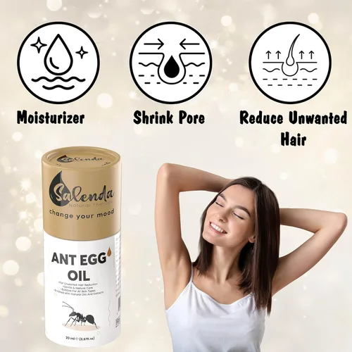 Vista 2 de Aceite de depilación – Aceite natural de huevo de hormiga, perfecto después de la depilación para mujeres y hombres, reduce el crecimiento
