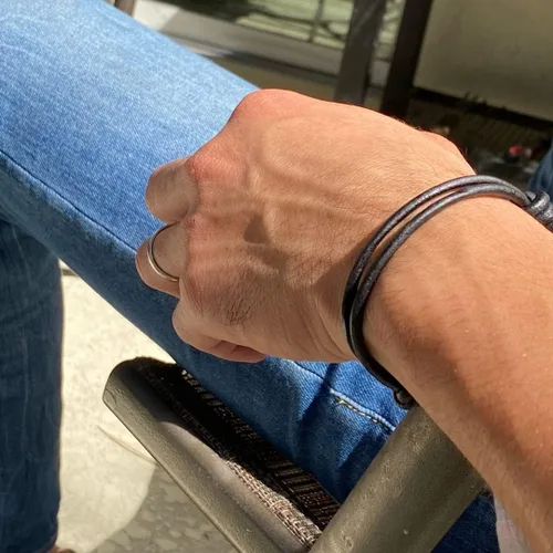Vista 25 de 3 mm Men Genuine Leather Bracelet - Handmade Adjustable Cuff, Mens Minimalism Leather Wrap Wristband, Simple Accessories, Premium Leather, Women