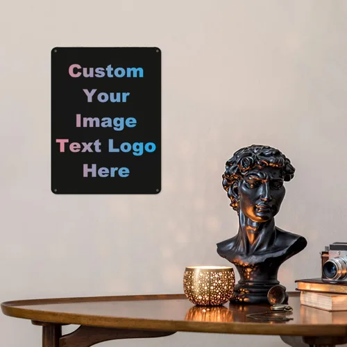Vista 3 de Letreros de metal personalizados: letreros de estaño personalizados para exteriores, interiores, oficina, negocios, baño, bar, decoración de cueva