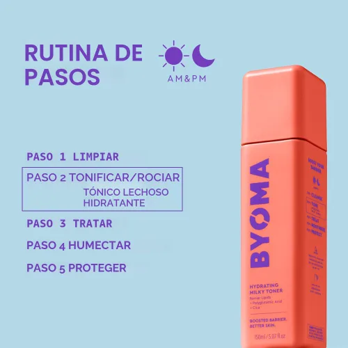Vista 6 de BYOMA Tónico lechoso hidratante - Tónico luminoso y ultrahidratante para la cara - Alivia la piel, bloquea la humedad, reduce el enrojecimiento