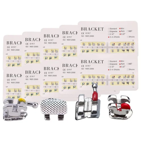 Vista 11 de Dientes Modelo Llaves, Soportes Typodont, ranuras .022 3-4-5 con ganchos 200pcs (MBT, Estándar)