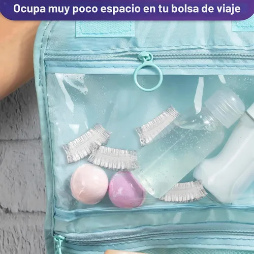 Vista 5 de 100 piezas de cubiertas para los oídos para la ducha, desechables, de plástico resistente al agua Cubiertas desechables para teñir el cabello