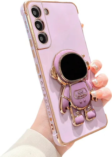 Vista 14 de phylla para Samsung Galaxy A12 Funda de Teléfono con Soporte Oculto de Astronauta Chapado en Oro de Lujo Lindo Astronauta Lateral Lindo