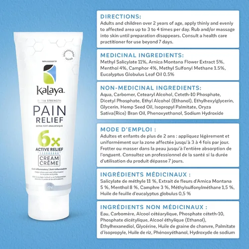 Vista 6 de Crema de Alivio del Dolor Kalaya con Árnica para Músculos y Articulaciones – 6 Ingredientes Activos Naturales con Alivio Duradero y de Acción Rápida