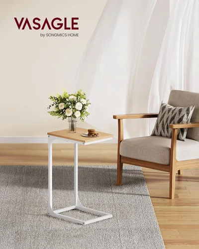 Vista 2 de VASAGLE - Mesa auxiliar en forma de C, mesa lateral pequeña para sofá, mesa de sofá con estructura metálica para sala de estar, dormitorio, mesita
