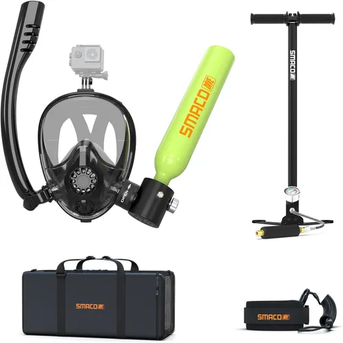 Vista 14 de SMACO Mini Scuba Tank with Snorkel Mask, 0.5L Lung Air Tank Sub Mask