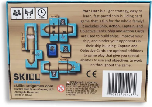 Vista 8 de YARR HARR! by Skill Board Games - Juego de cartas de estrategia ligera, barco pirata para niños y adultos, ideal para noche de juego familiar, 2-6