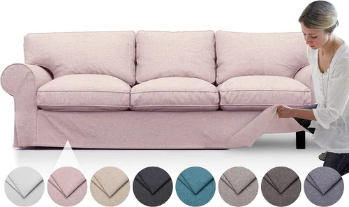 Vista 12 de comfortly Funda para sofá EKTORP de 3 asientos, funda de repuesto resistente de 7 piezas, resistente tela nanotecnológica a prueba de mascotas